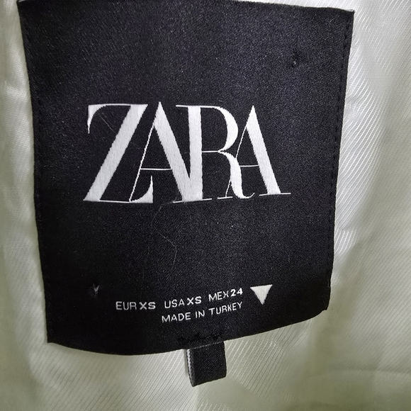 Zara Womens Green Textured Tweed Cropped Jacket Size XS. - Picture 4 of 9